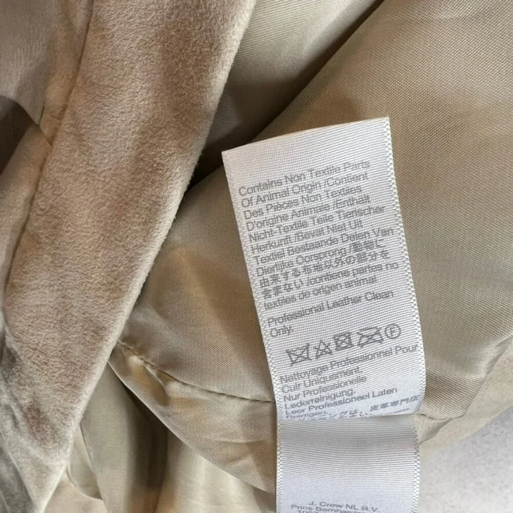 Madewell $498 Shrunken Zip-Front Jacket in Suede Light Sand Size 6 NO887 - Picture 9 of 11